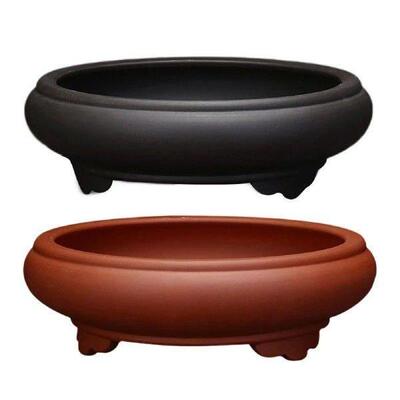 Round Large Shallow Planter Pot Decorative Flower Pot
