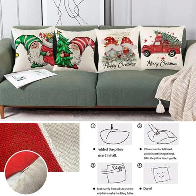 Christmas Decoration Cushion Pillow Cover 45x45cm Throw Pill
