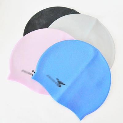men women Silicone Swimming cap 新款单色硅胶泳帽黑蓝白银粉