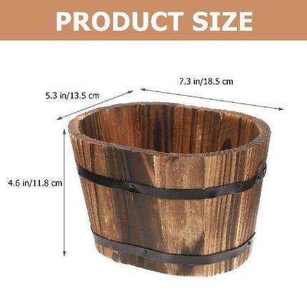 Retro Wooden Flower Pot Planter for Succulents Cacti Herbs