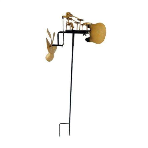 Metal Drummer Windmill Garden Decoration Easy to Install