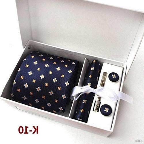 necktie cufflinks tie clip hanky men suit 4 sets gift 领带套