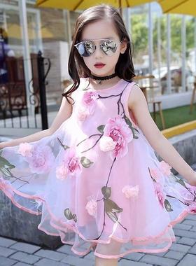 Bohemian Summer Girls Flower Dress Kids Girl Beach Dresses C