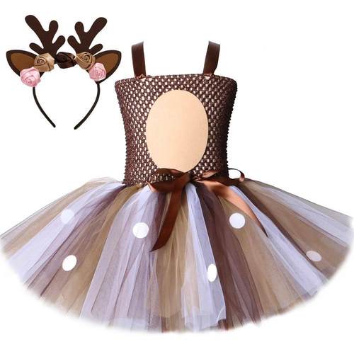 Deer Costume for Girls Halloween Christmas Tutu Dress Reinde