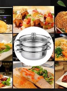 3 Tier Food Steamer Multipurpose Stainless Steel Steam Pot