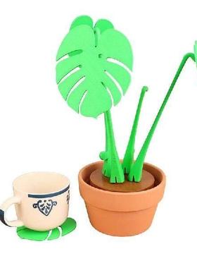 Monstera Coaster Plant Ornament Artificial Plant Built In