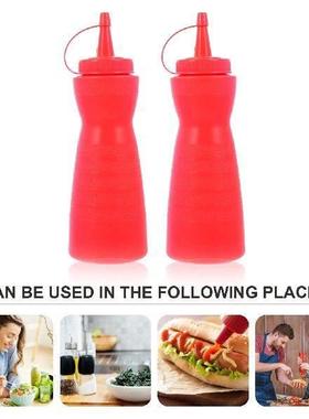 2 Pcs Squeeze Sauce Bottle Containers Ketchup Condiment