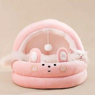 Warm Bed Semi Enclosed Cute Cat House Cave