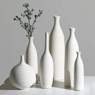 Ceramic White Vase Decoration Flower Modern Dry Simple