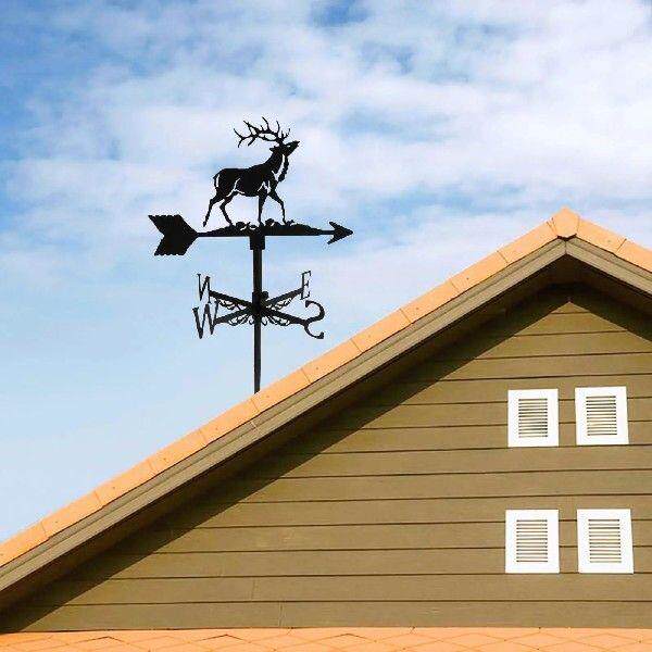 Buck Shape Weathervane Roofs Weather Vane Outdoor Ornament