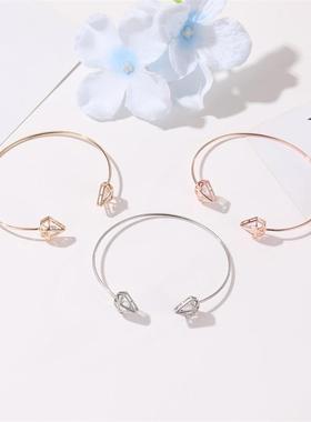 Handmade hollow triangle charm bracelet