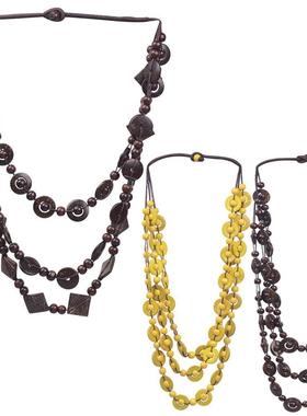 跨境外贸民族风多层串珠椰壳项链 部落女饰品配饰