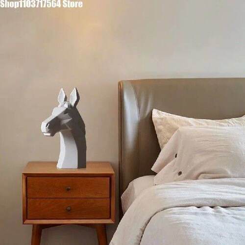 Abstract Nordic wind animal white horse head decoration