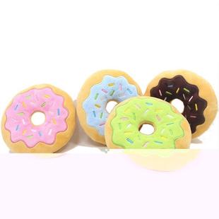 Plush Squeaky Toy Pets Sound Donut Funny Interactive Dog