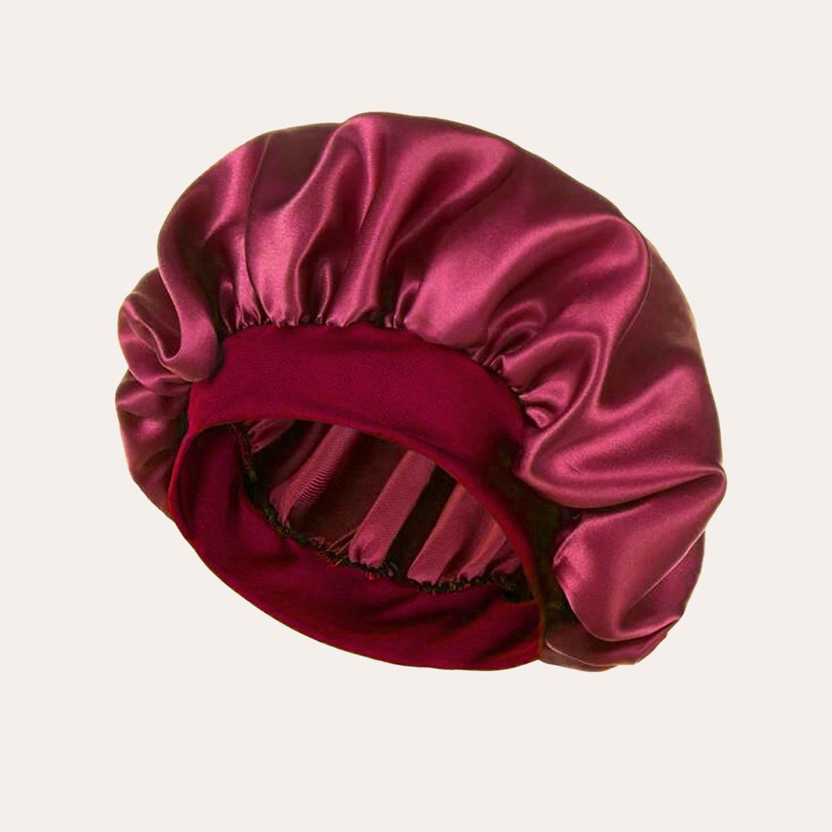 Satin Solid Wide-brimmed Sleeping Hat Night Sleep Bonnet帽子