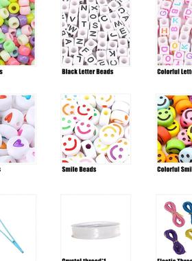 Pony Beads Kit For Jewelry Making DIY Charm Bracelets