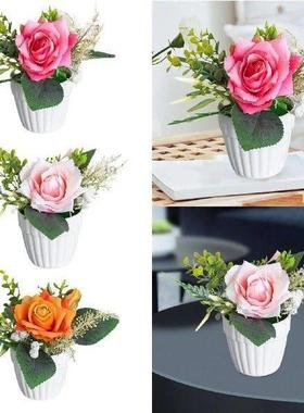 Artificial Rose Bunch Artificial Flowers Potted Home Decor