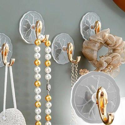4pcs Plastic Non Perforated Bathroom Adhesive Hook Light