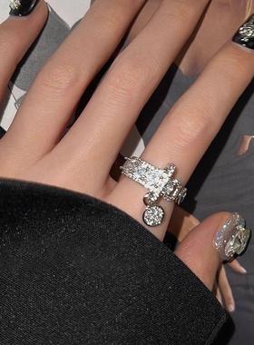 Xiaozhong Full Diamond Zircon Ring Women