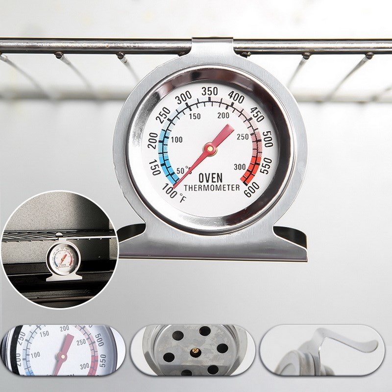 1Pcs Stand Dial Oven Thermometer Stainless Steel Gauge Gage