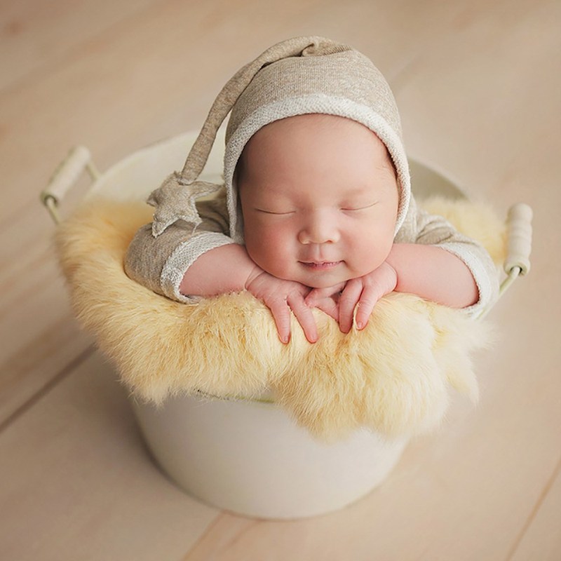 Fur  Newborn Photography Props Blankets Baby Photo Shoot Acc 鲜花速递/花卉仿真/绿植园艺 园艺用品套装 原图主图