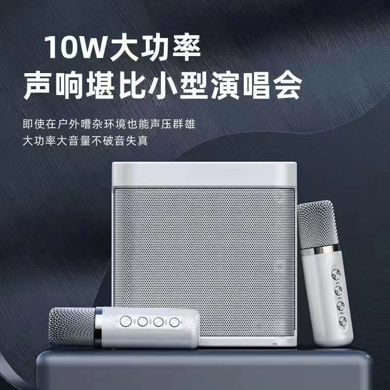 YS203K歌蓝牙音响跨境无线双麦克风KTV一体机家庭户外203蓝牙音箱