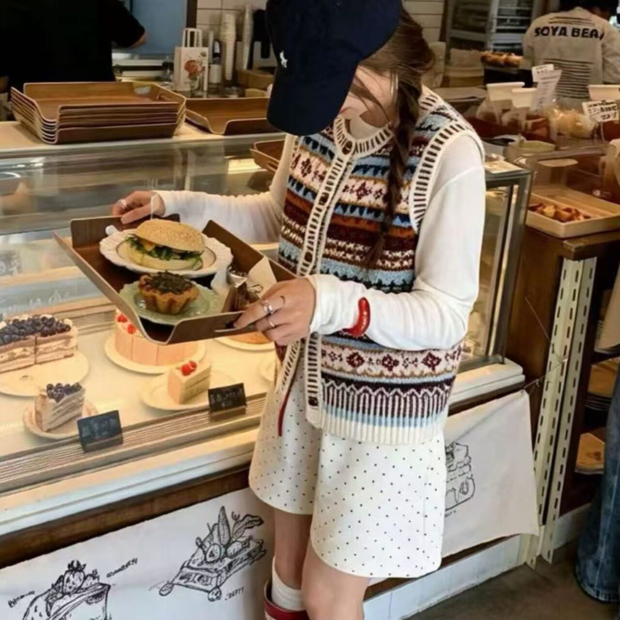 彩色条纹针织马甲背心外套女冬巨好看外穿马夹叠穿小个子上衣