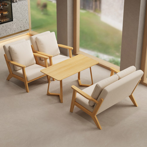 咖啡厅桌椅组合奶茶店桌椅卡座