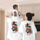 短袖 国潮醒狮亲子装 炸街母子装 一家三口四口潮亲子服夏季 t恤 夏装