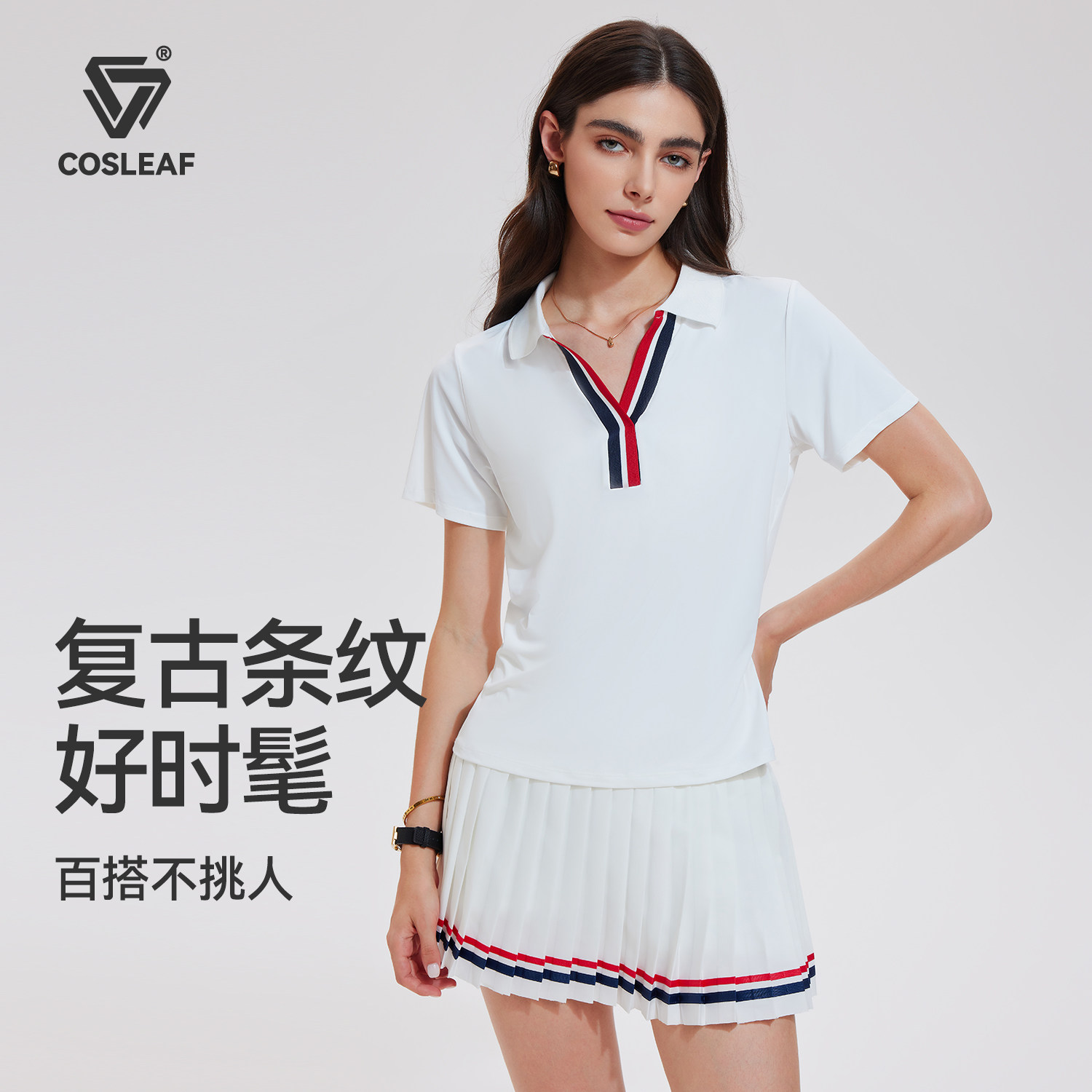 科里芙短袖女POLO领运动短袖图片