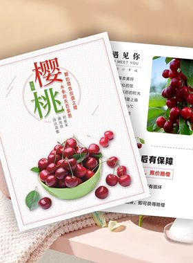 水果卡片樱桃车厘子保存储存食用说明温馨提示礼盒包装介绍小卡