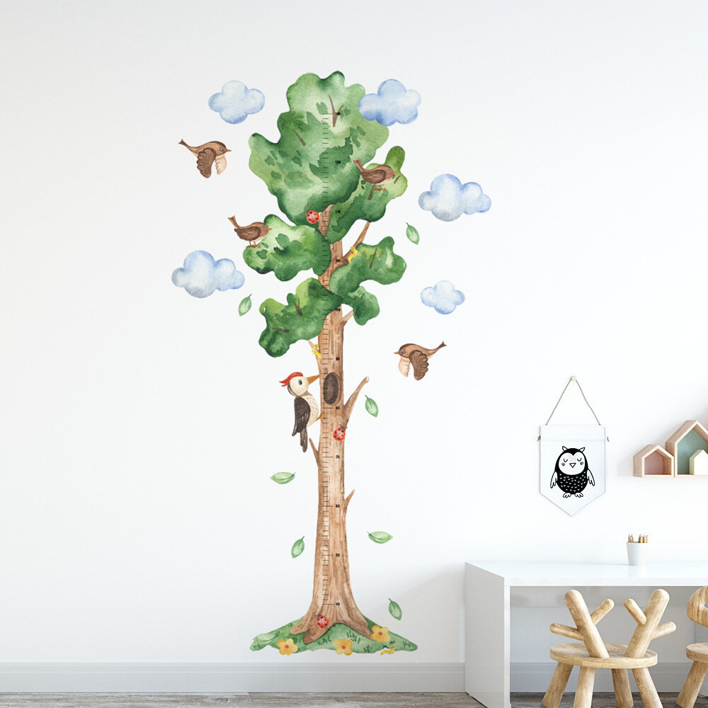 卡通大树身高贴装饰墙贴儿童卧室书房客厅装饰贴纸