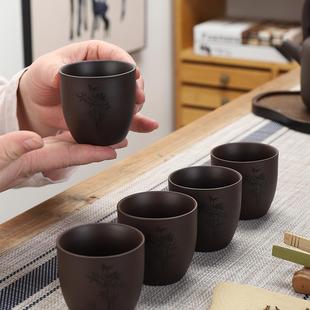 宜兴原矿紫砂杯品茗杯小茶杯功夫茶杯大容量茶碗6杯4杯家用壶 中式