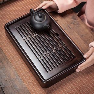 黑檀木实木小型茶台茶海盛水蓄水简约干泡托盘 茶盘家用2024新款