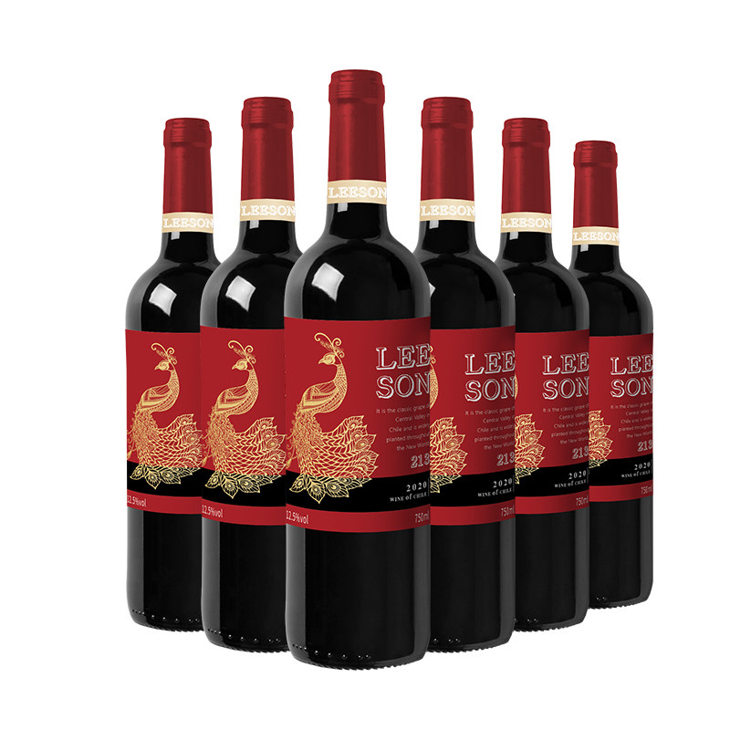 雷盛红酒213智利进口12.5干红葡萄酒送礼请客送旋转水晶醒酒器