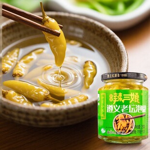 贵州特产老坛泡椒瓶装调料腌制母水泡辣椒瓶装下饭菜 1瓶