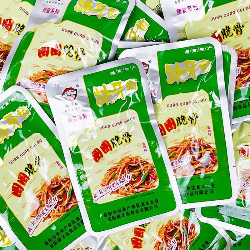 整箱缺牙齿香辣圈圈脆骨猪软骨小吃下酒菜脆骨素牛肚湖南特产