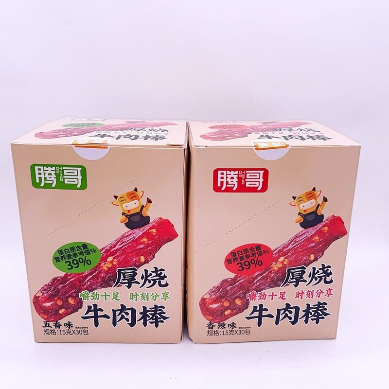 腾哥牛肉棒五香辣味宿舍肉条解馋长条网红特产盒装手撕肉干