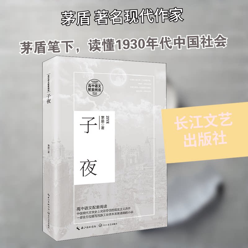 子夜 经典文学名著 茅盾代表作 1930年代上海 社会剖析小说 吴荪甫人物 命运沉浮故事 文学启蒙教材 经典书籍 9787570218134