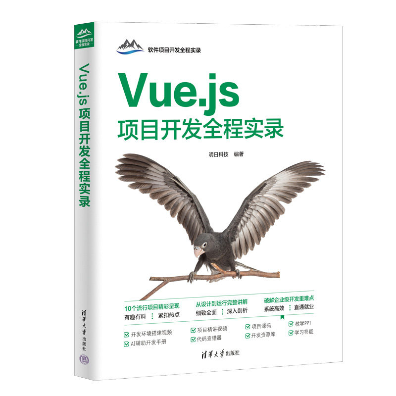 VUEJS项目开发全程实录 零基础入门 前端开发 实战教程详解 项目开发指南 代码优化技巧9787302668541