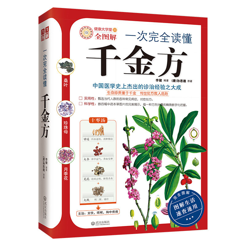 一次读懂千金方-健康大学堂全图解-33 千金方解读 健养 全图解版 中医经典 易懂指南 健康大学堂 养生知识 9787543058057