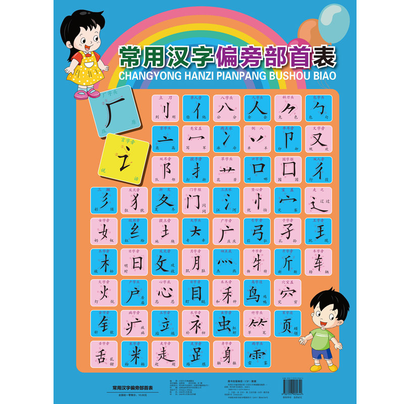 常用汉字偏旁部首表 常用汉字表 偏旁部首表 汉字基础 偏旁记忆 部分 小学生 识字工具 基础汉字 9787557905644