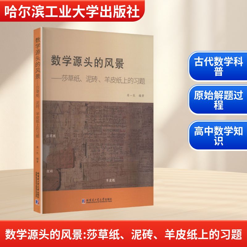 正版包邮 数学源头的风景——莎草纸、泥砖、羊皮纸上的习题 蒋一民 编著 编 9787576724776 哈尔滨工业大学出版社