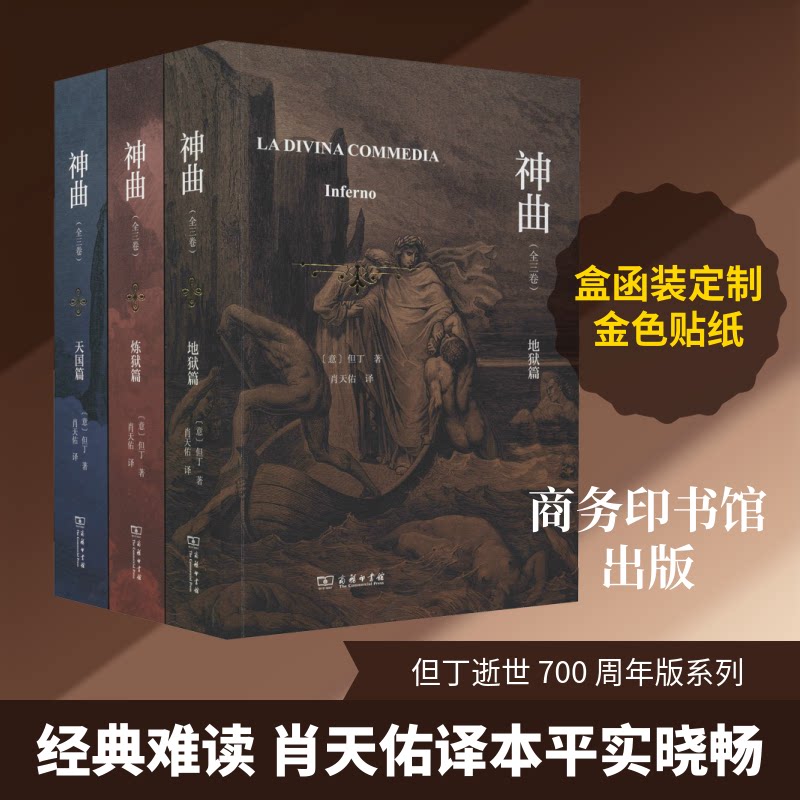 神曲(全3卷) 经典文学巨著 但丁传世之作 全3卷完整收录 中世纪文学 地狱炼狱天堂 人哲学探讨 全译本无删减 9787100187497