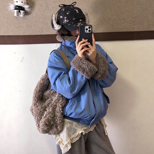 派克棉服女2026新款冬季棉袄高级感棉衣加厚夹棉两面穿羊羔毛外套