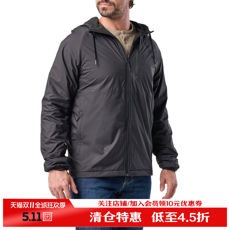 【特价】美国5.11春秋保暖外套511全拉链加绒夹克男78046