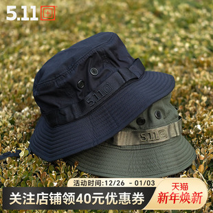 5.11户外春秋防晒奔尼帽防泼水511战术迷彩帽渔夫帽子可折叠89422