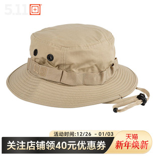 美国5.11 户外防晒奔尼帽511夏薄防泼水战术帽渔夫帽子89422