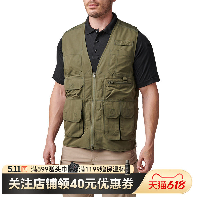 美国5.11户外战术背心511男防风多口袋战术马甲80034【福利款】