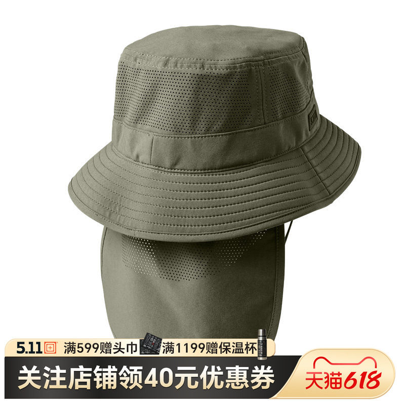 5.11户外透气防晒帽511奔尼帽战术帽渔夫帽子89511【25年新品】